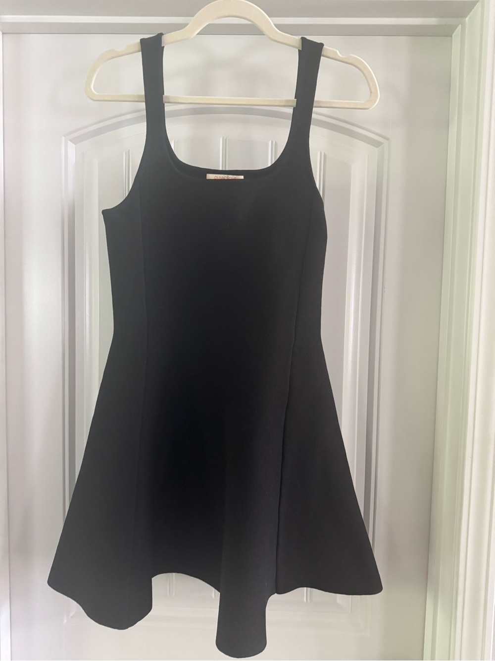 Olivaceous Black Flared Tank Mini Dress